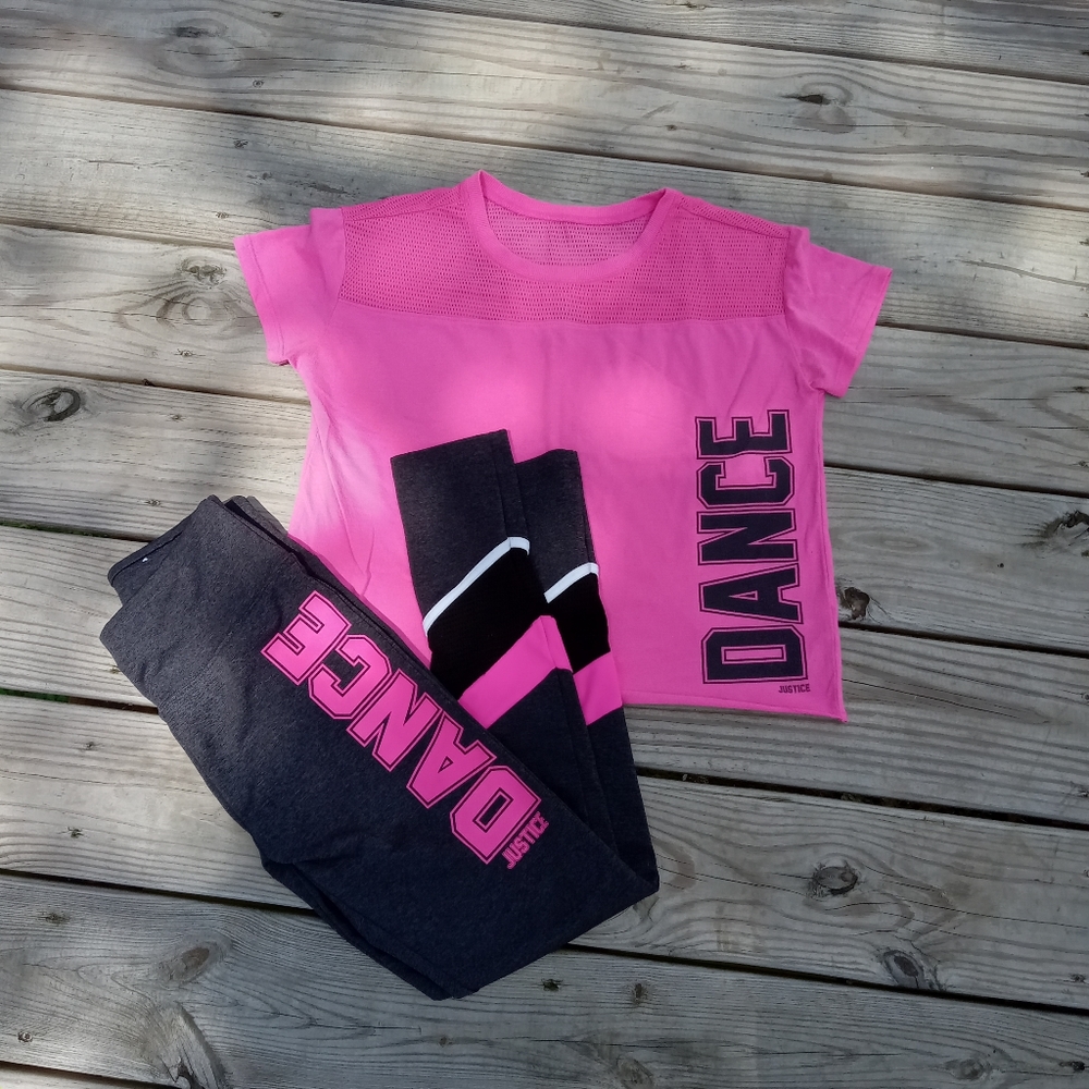 Justice Active Dance Leggings And Crop Top/Size 14/16-18/20